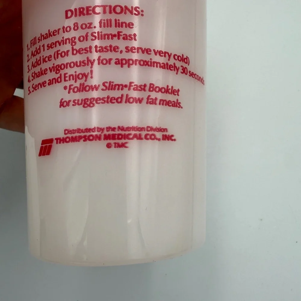 Vintage Slim-Fast Shaker Cup with Red Lid Thompson Medical Co Retro 8oz Shaker